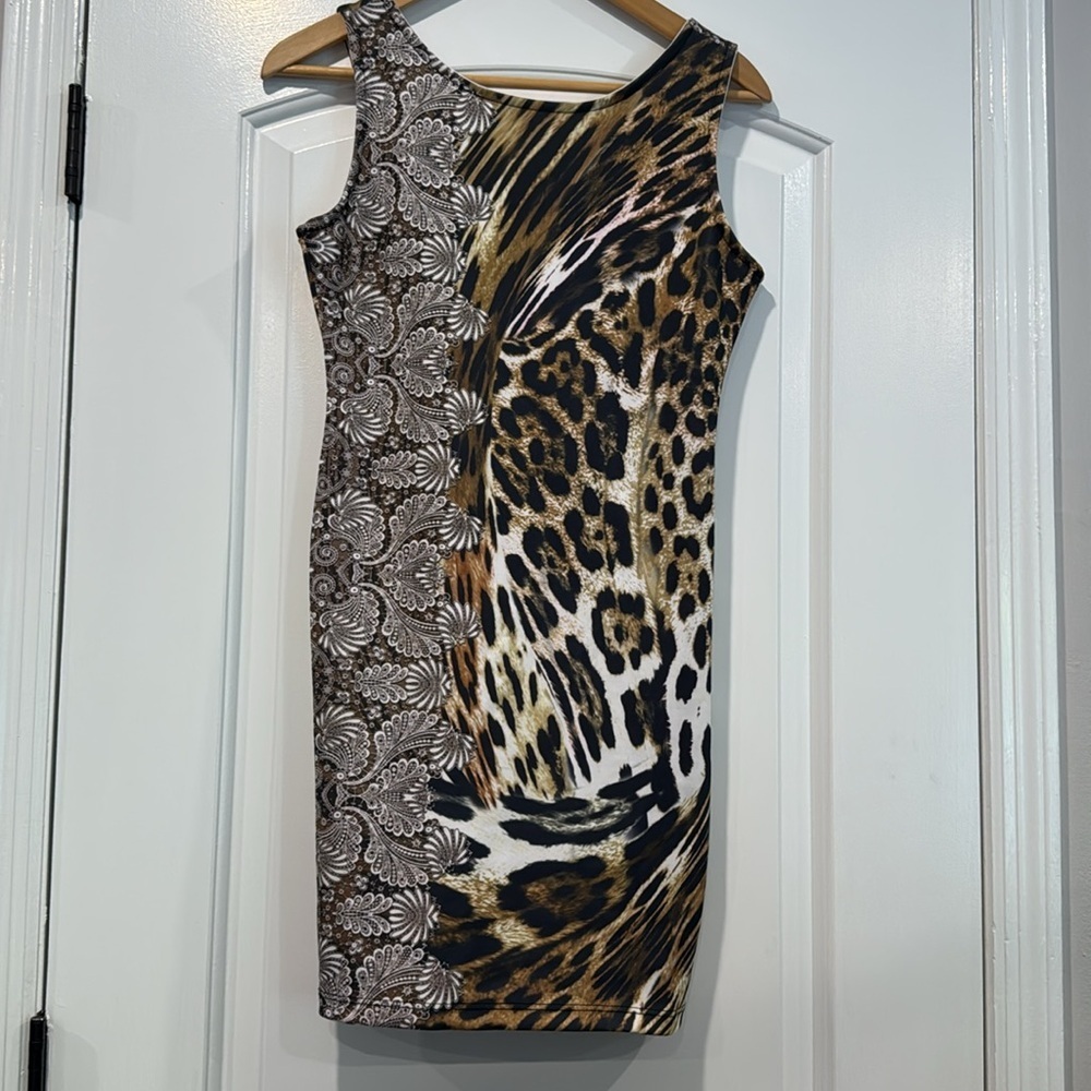 2B Bebe Y2K Animal Print Sleeveless Mini Dress Size medium